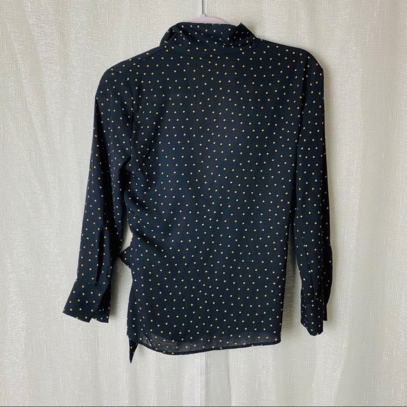 Zara Basic Polka Dot Wrap Blouse~XS - Picture 3 of 8